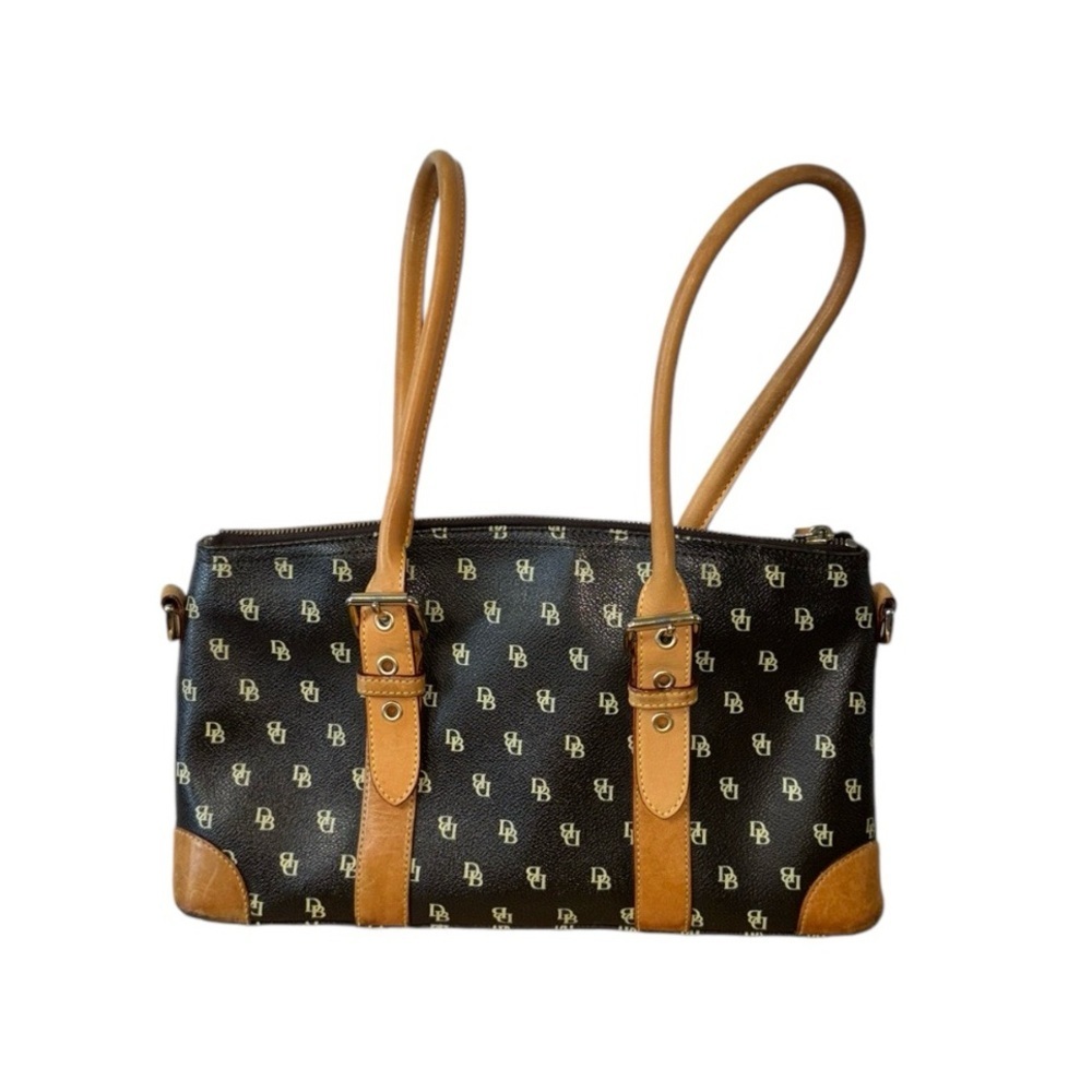 Vintage Y2K Dooney & Bourke Gretta Satchel Two Handle Handbag Brown Leather 2000